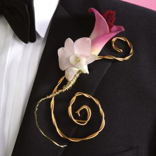 Gold Wire Boutonniere