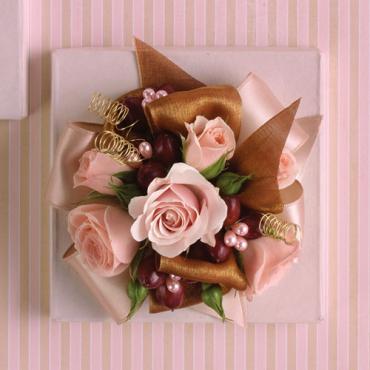 Pink and Brown Corsage